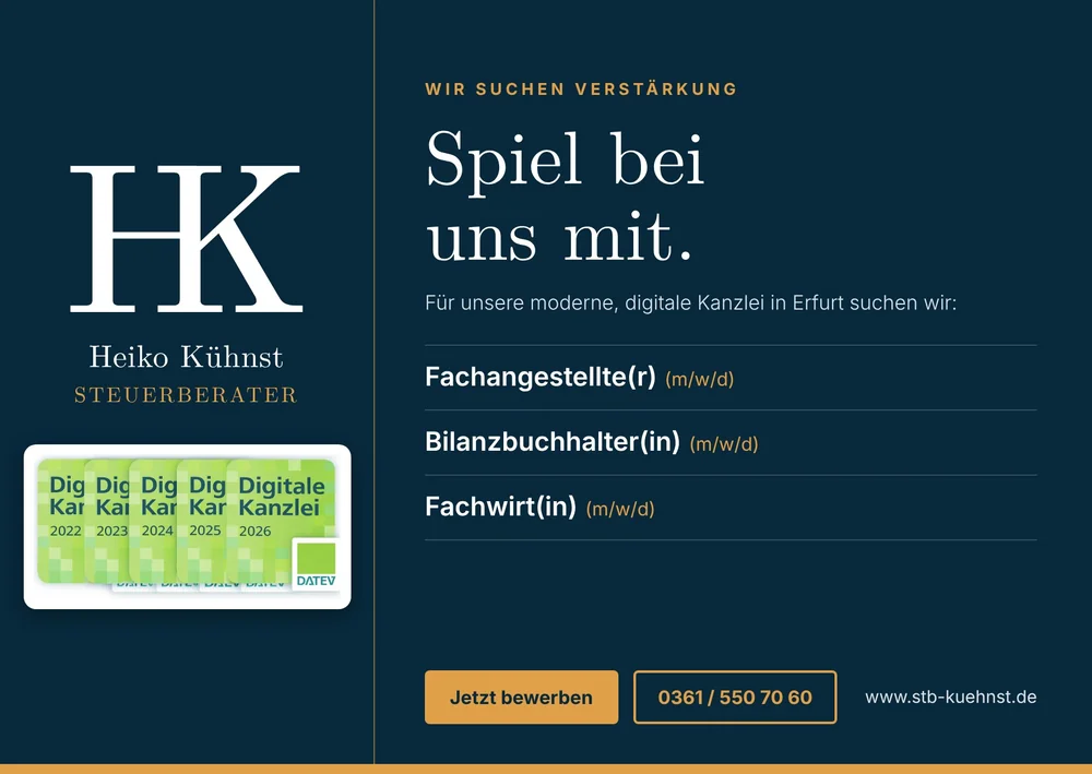 Anzeige Steuerberater Heiko Kühnst